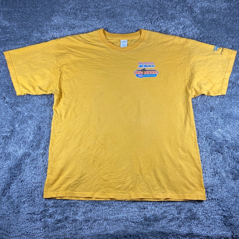 AC Delco Las Vegas Nationals Racing Shirt Men XXL Yellow 4th Annual 2004 Gildan